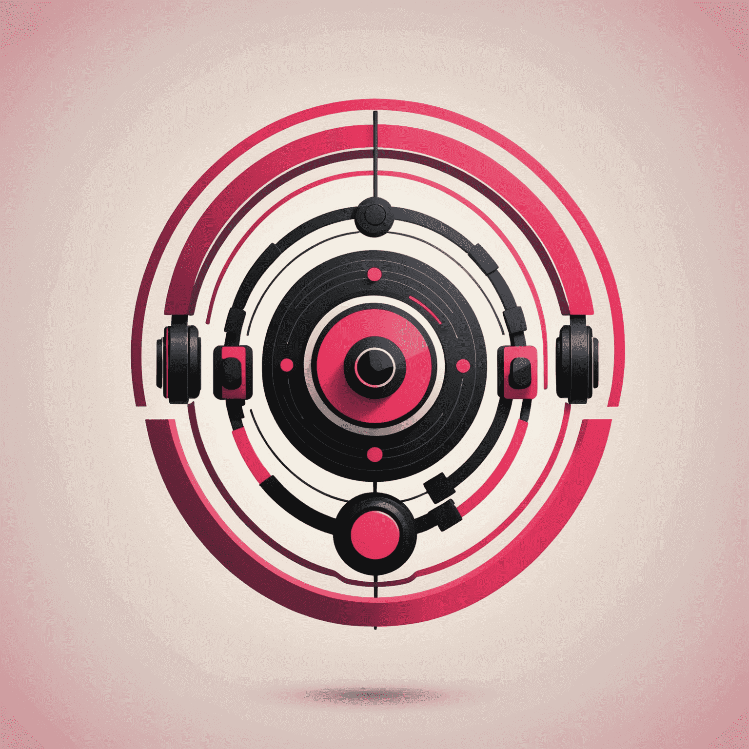 MobilAGM logo - A stylized representation of a music interface with red and pink elements