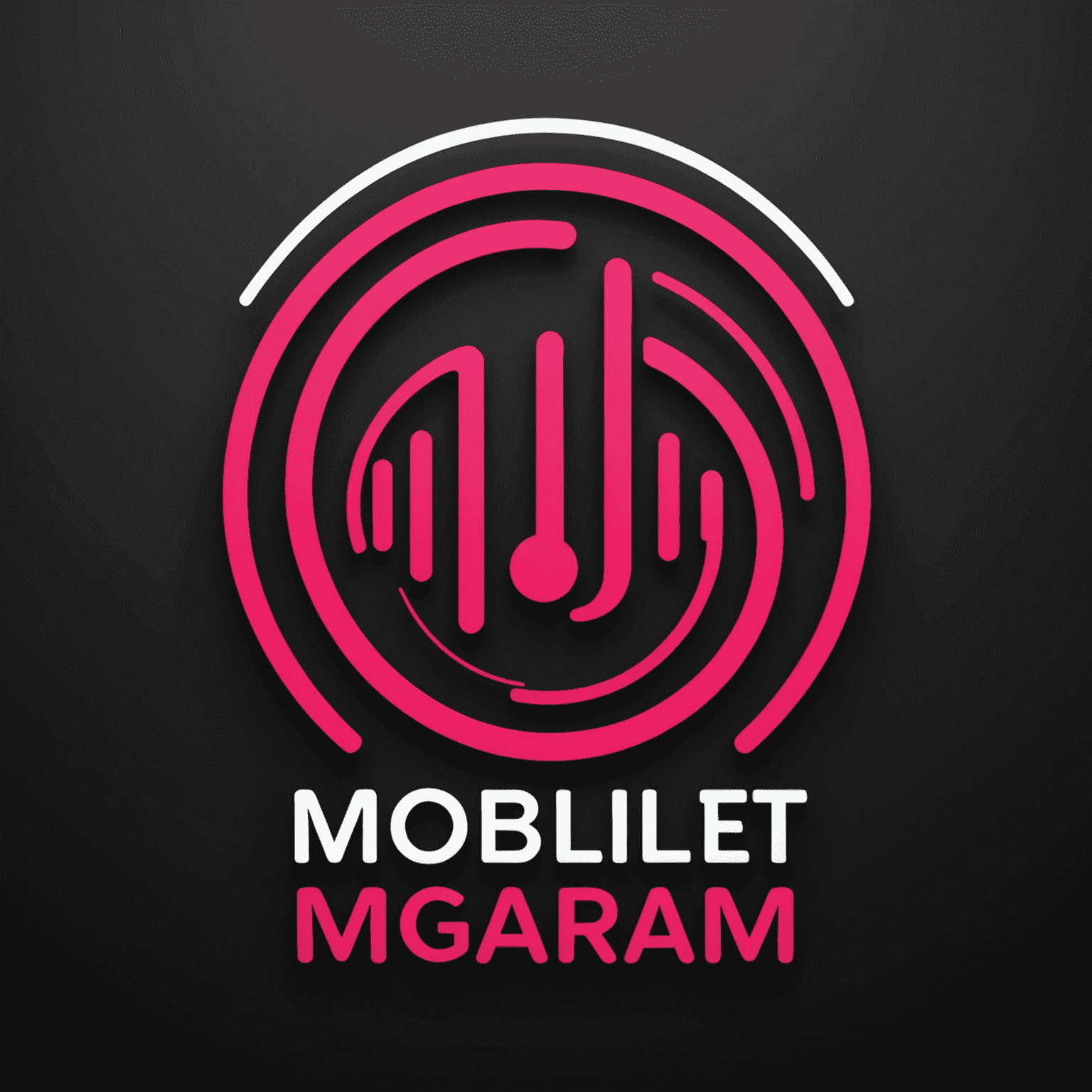 MobilAGM logo - A stylized representation of a music interface with red and pink elements