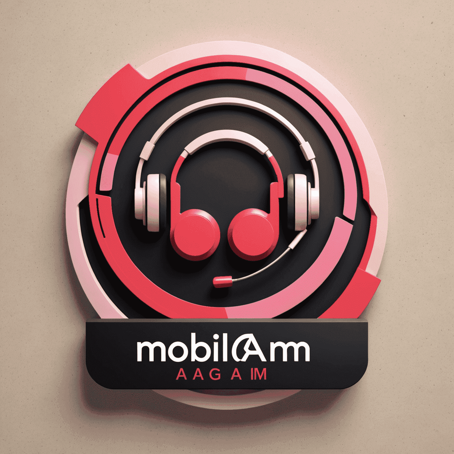 MobilAGM logo - A stylized representation of a music interface with red and pink elements