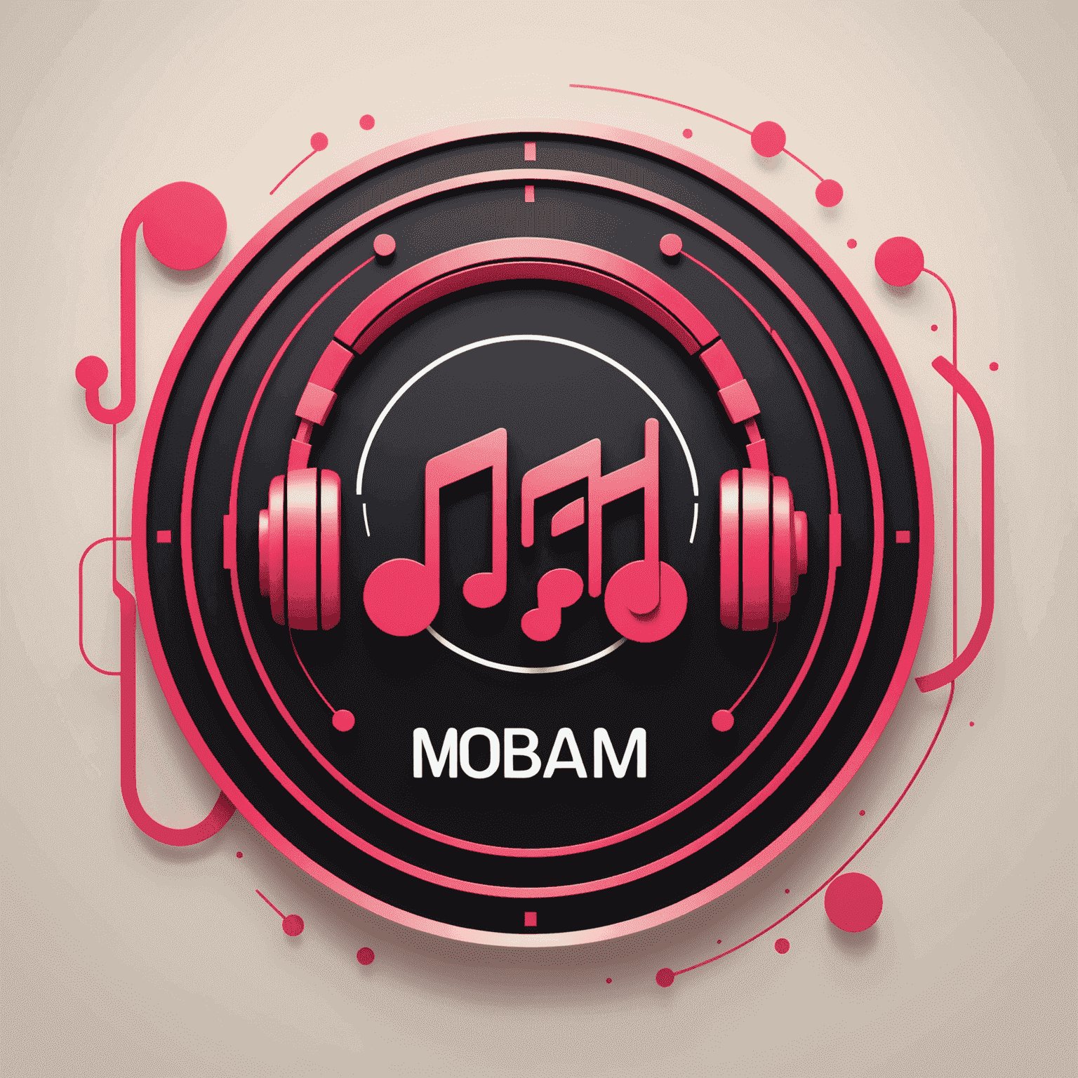 MobilAGM logo - A stylized representation of a music interface with red and pink elements