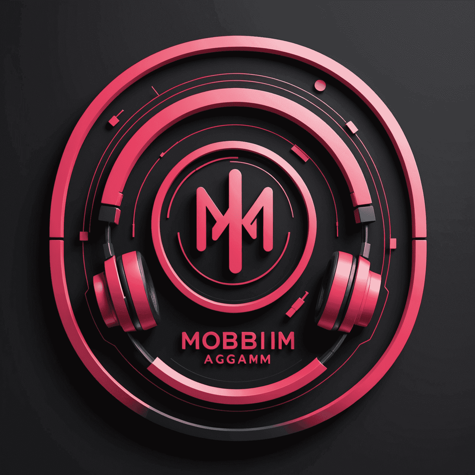 MobilAGM logo - A stylized representation of a music interface with red and pink elements